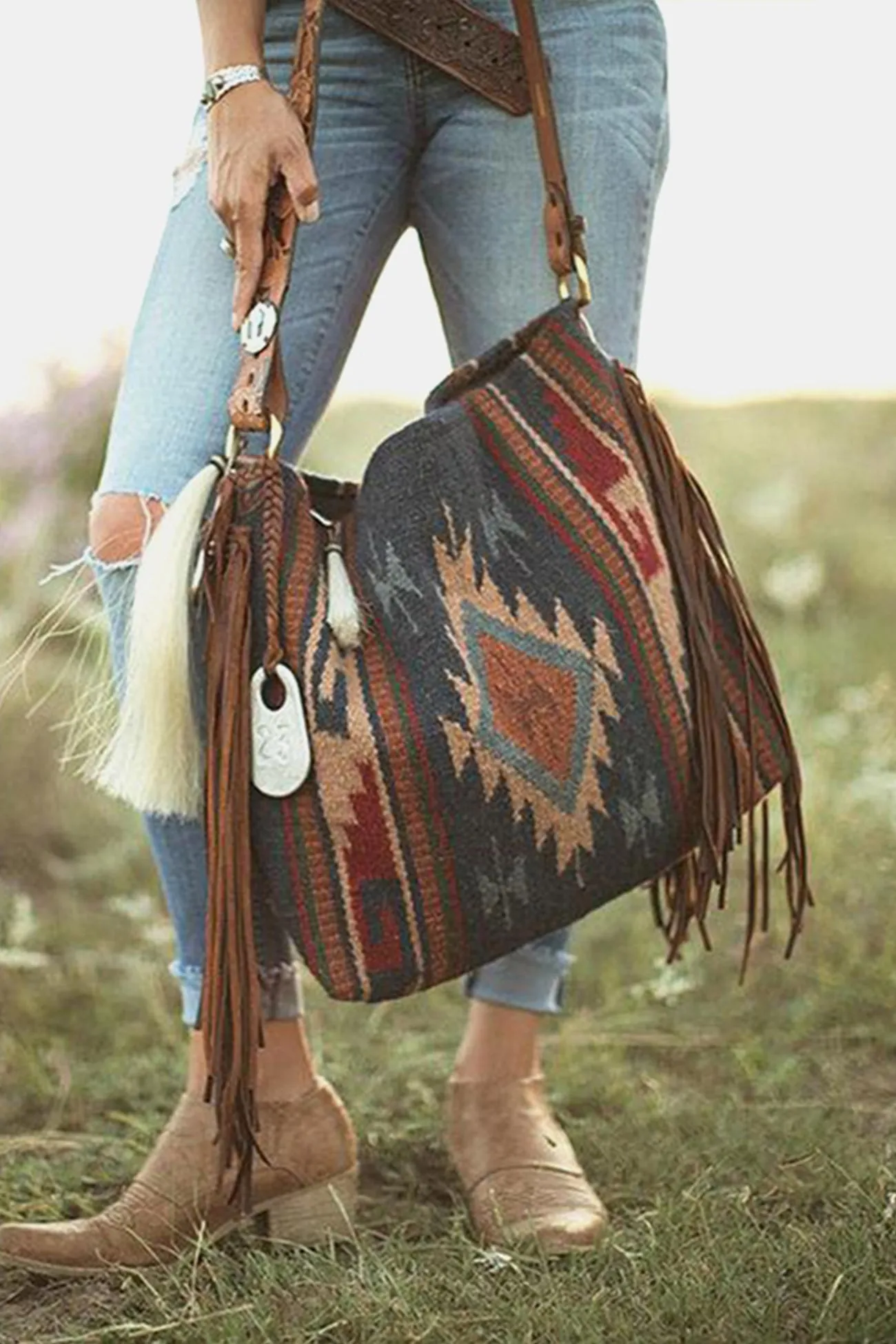 Tassel Bohemia Canva Shoulder Bag