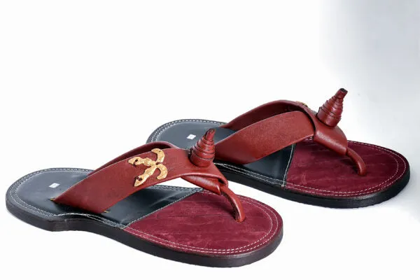 The Akan leather accent Coziest Slippers