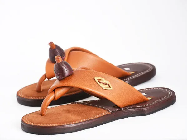 The Akan leather accent Coziest Slippers