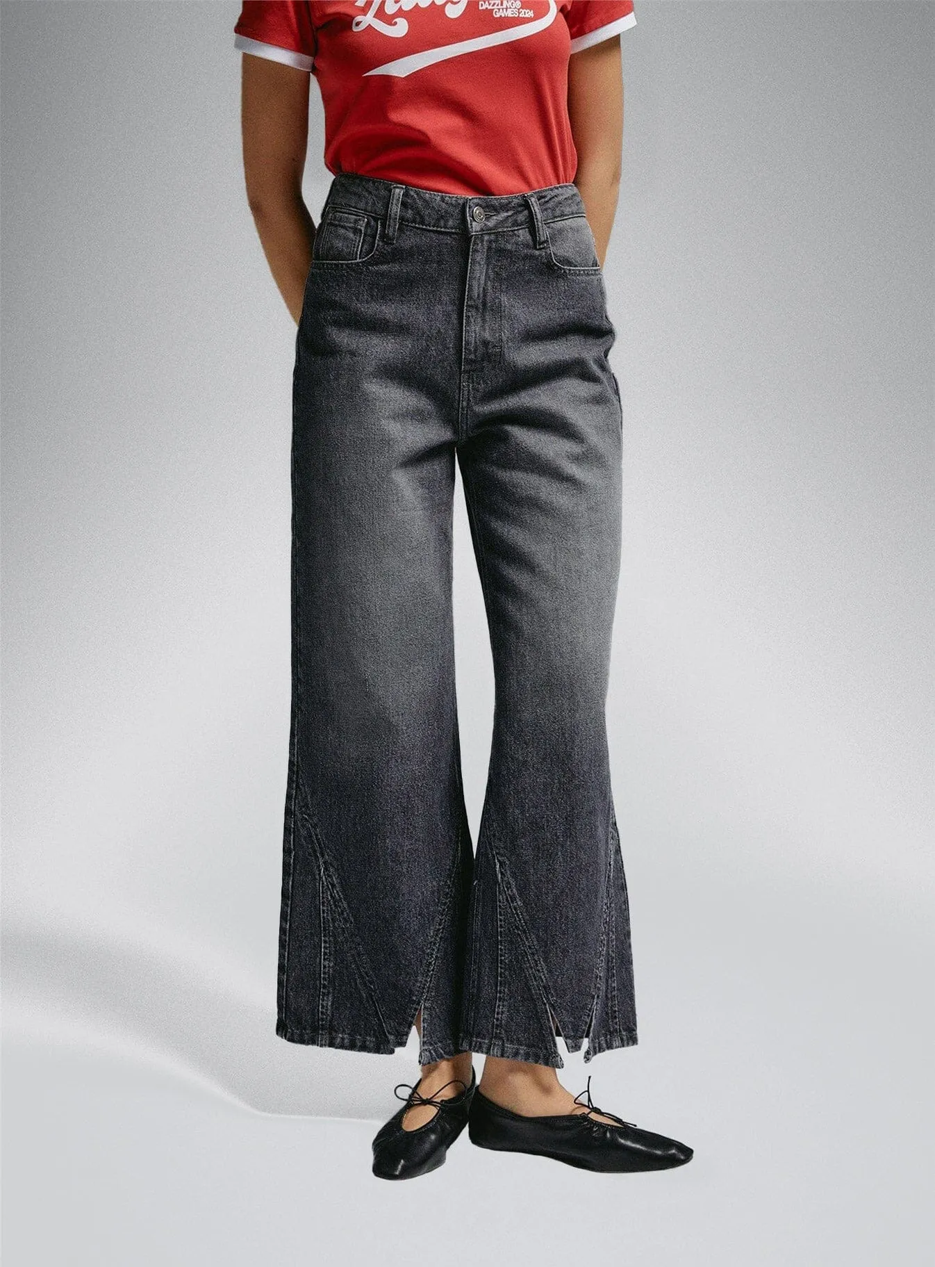 THELMA GREY LOW WAIST JEANS