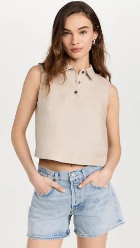 Theory   Crop Polo Top 