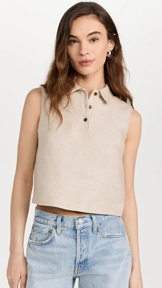 Theory   Crop Polo Top 