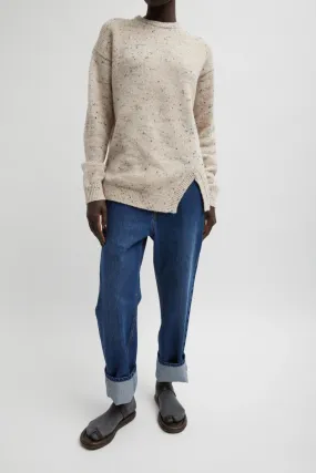 Tibi Cream Multi Confetti Crewneck Pullover