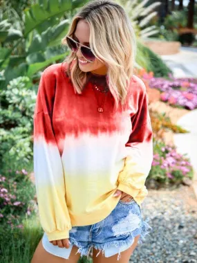 Gradient Tie Dye Print Women's Sweatshirt