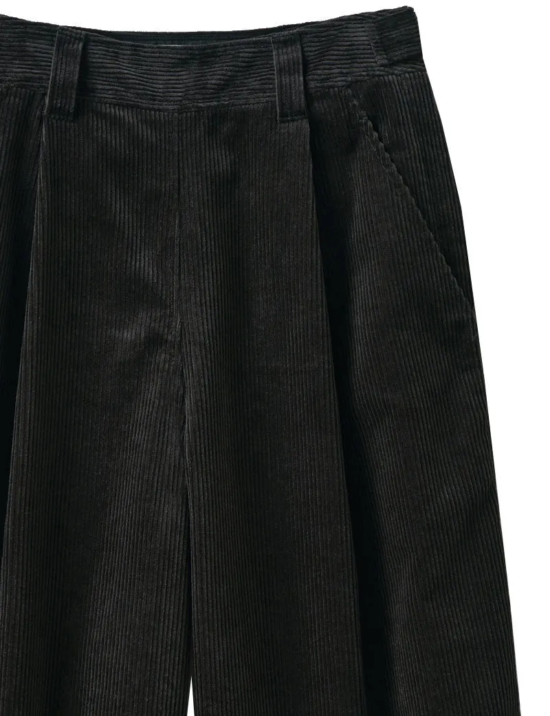 Toast Organic Cord Pleat Front Trousers Brown Slate