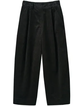 Toast Organic Cord Pleat Front Trousers Brown Slate