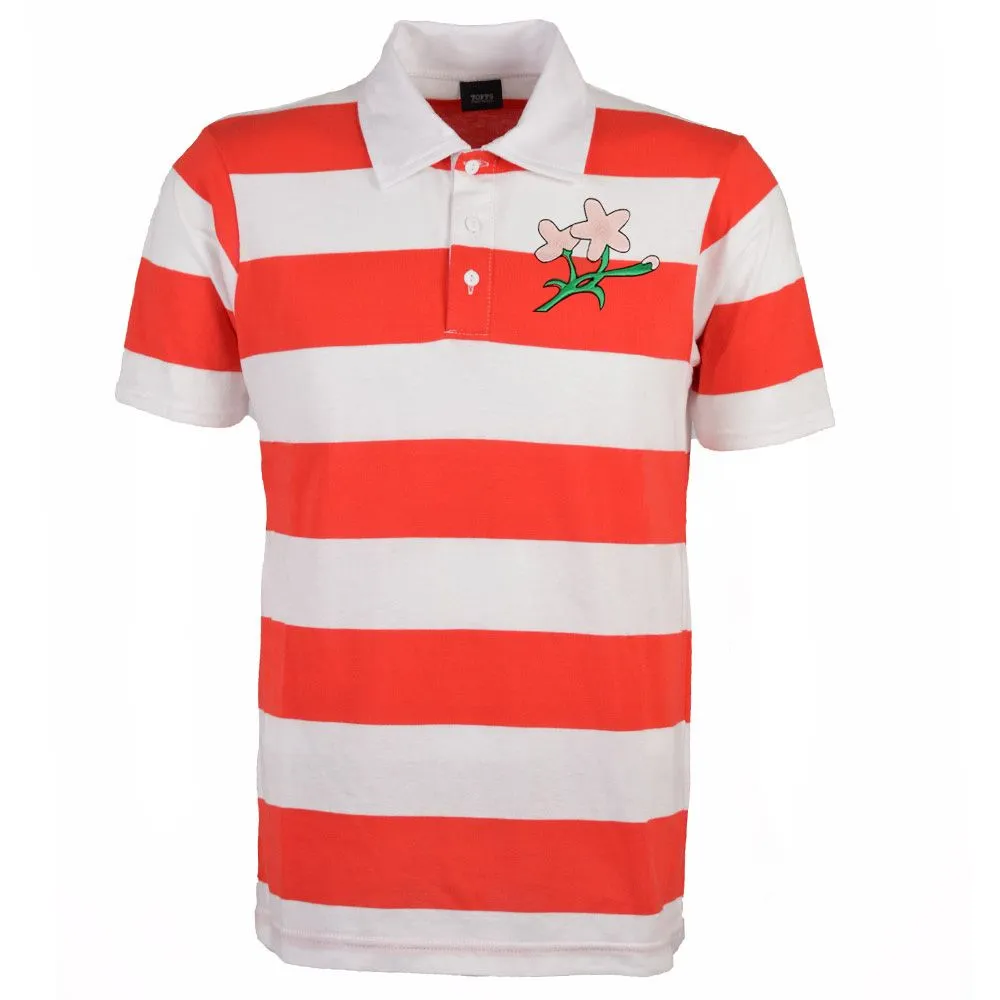 TOFFS - Japan Retro Stripe Polo Shirt - Red/ White