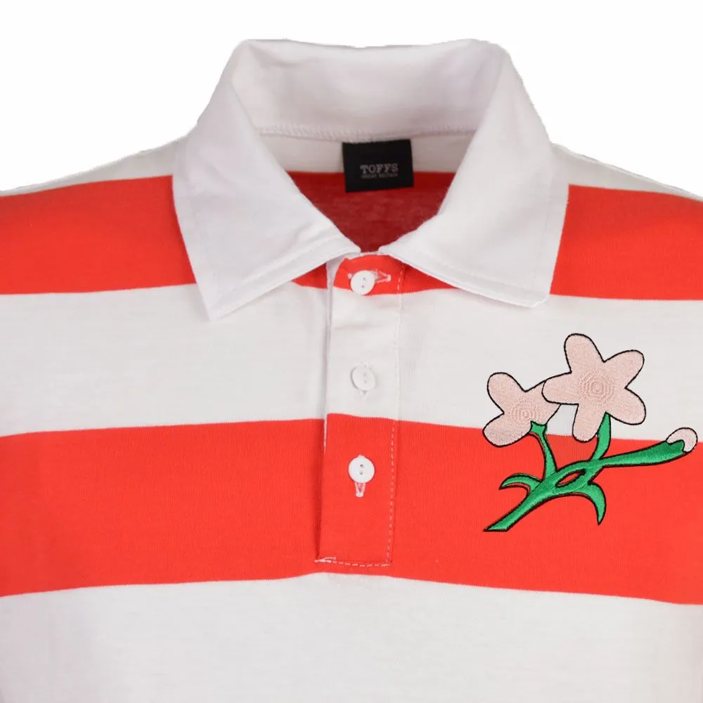 TOFFS - Japan Retro Stripe Polo Shirt - Red/ White