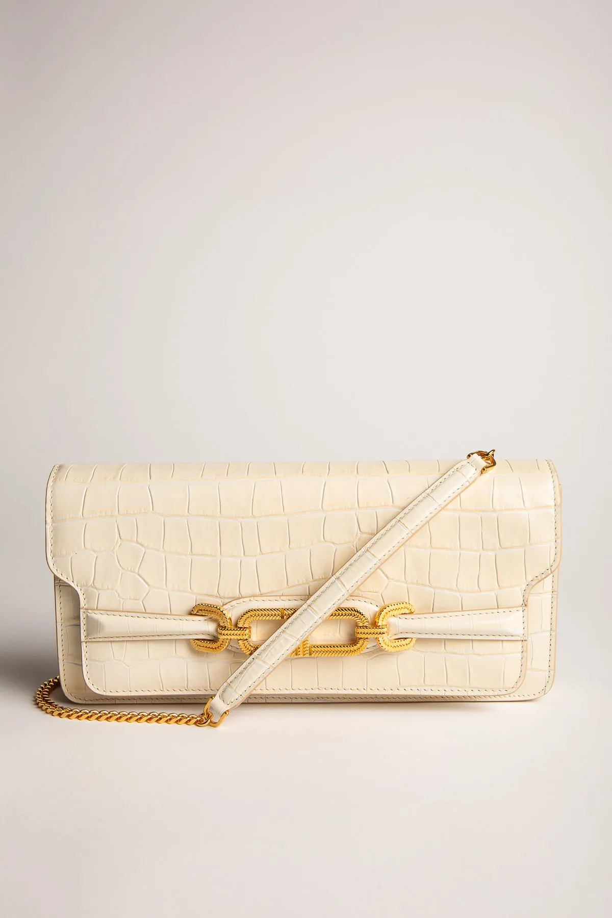 TOM FORD | SHINY PRINTED CROCODILE LEATHER WHITNEY E/W SHOULDER BAG