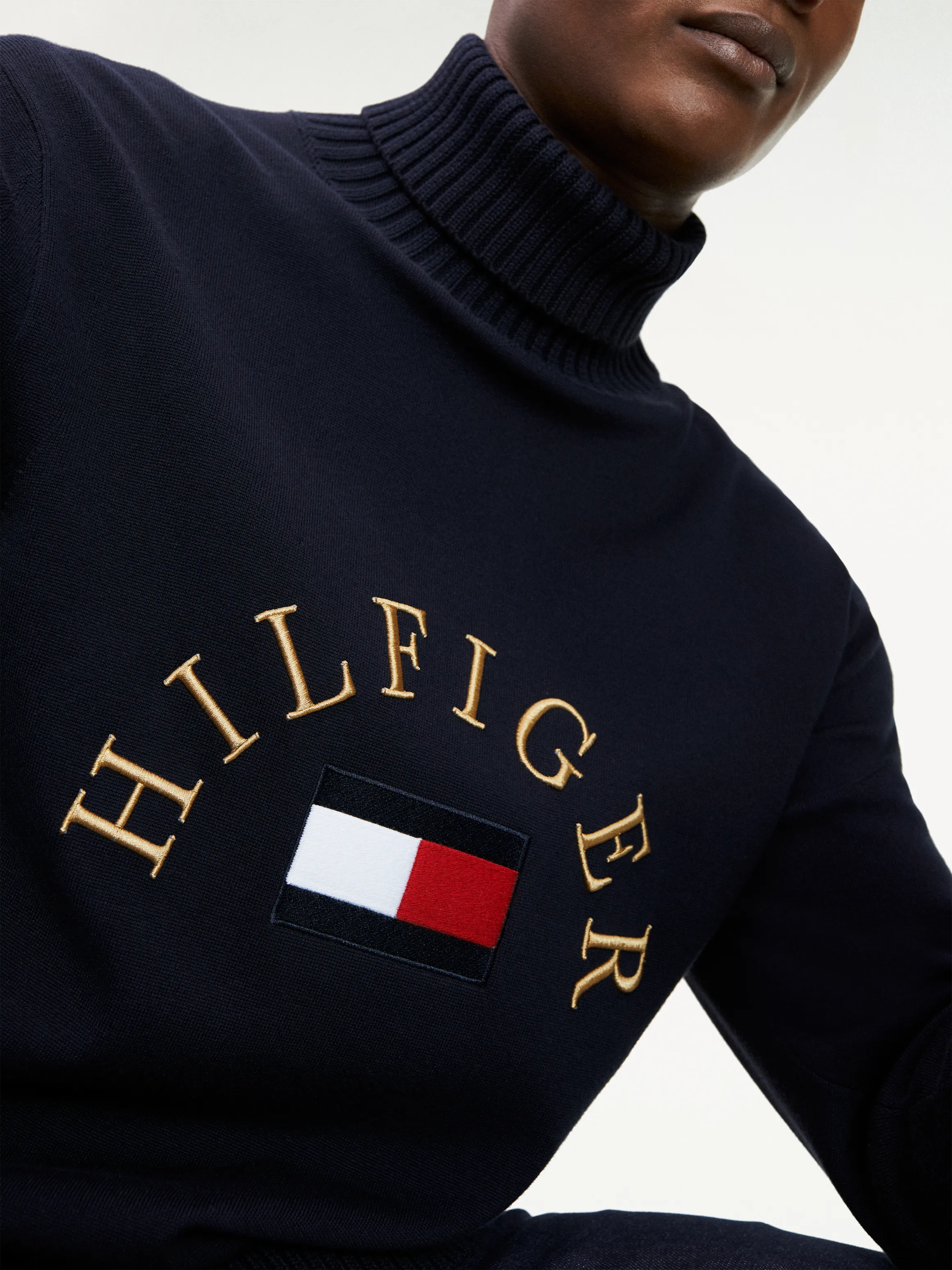 Tommy Hilfiger Flag Roll Neck Jumper - Jumpers Collection