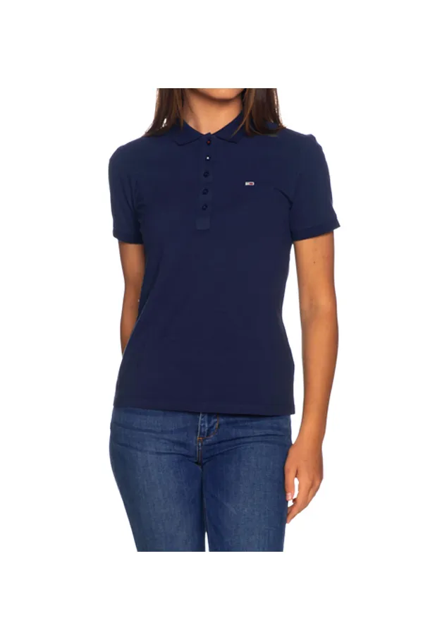 Tommy Hilfiger Women's Navy Slim Fit Pique Polo