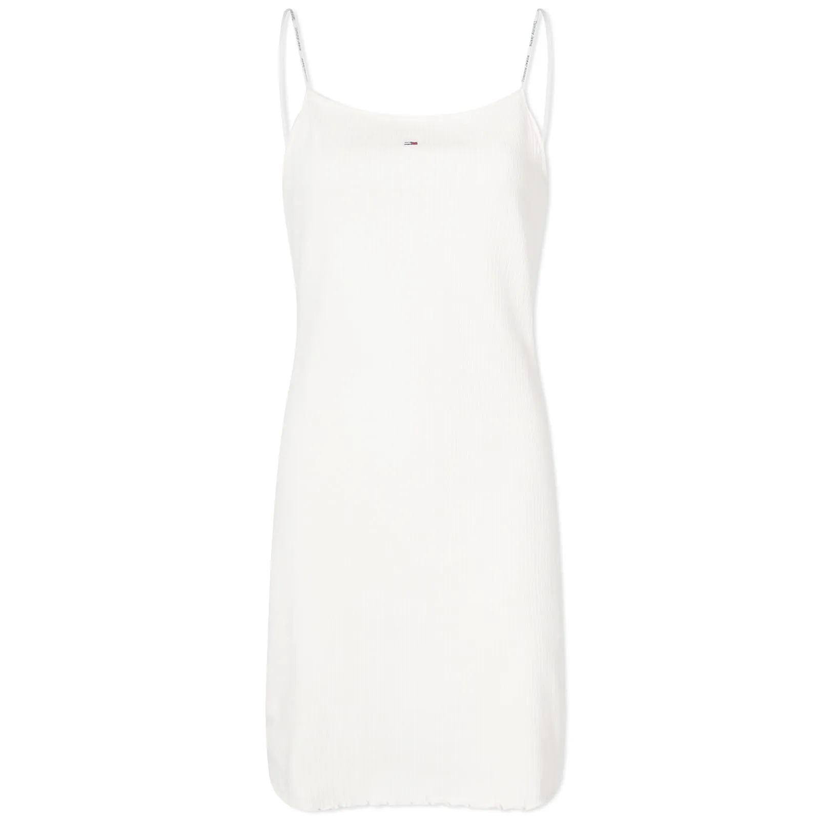 Tommy Jeans Pointelle Rib Mini Dress in Ancient White