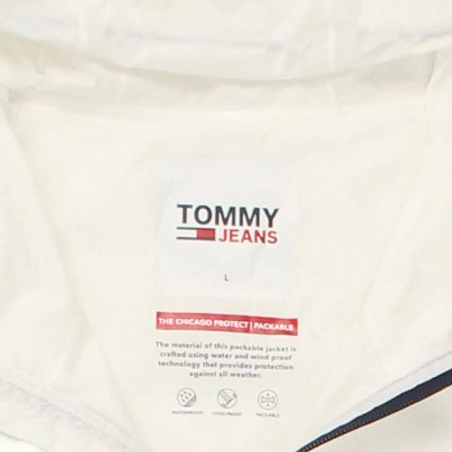 Tommy Jeans White Chicago Project Packable Jacket