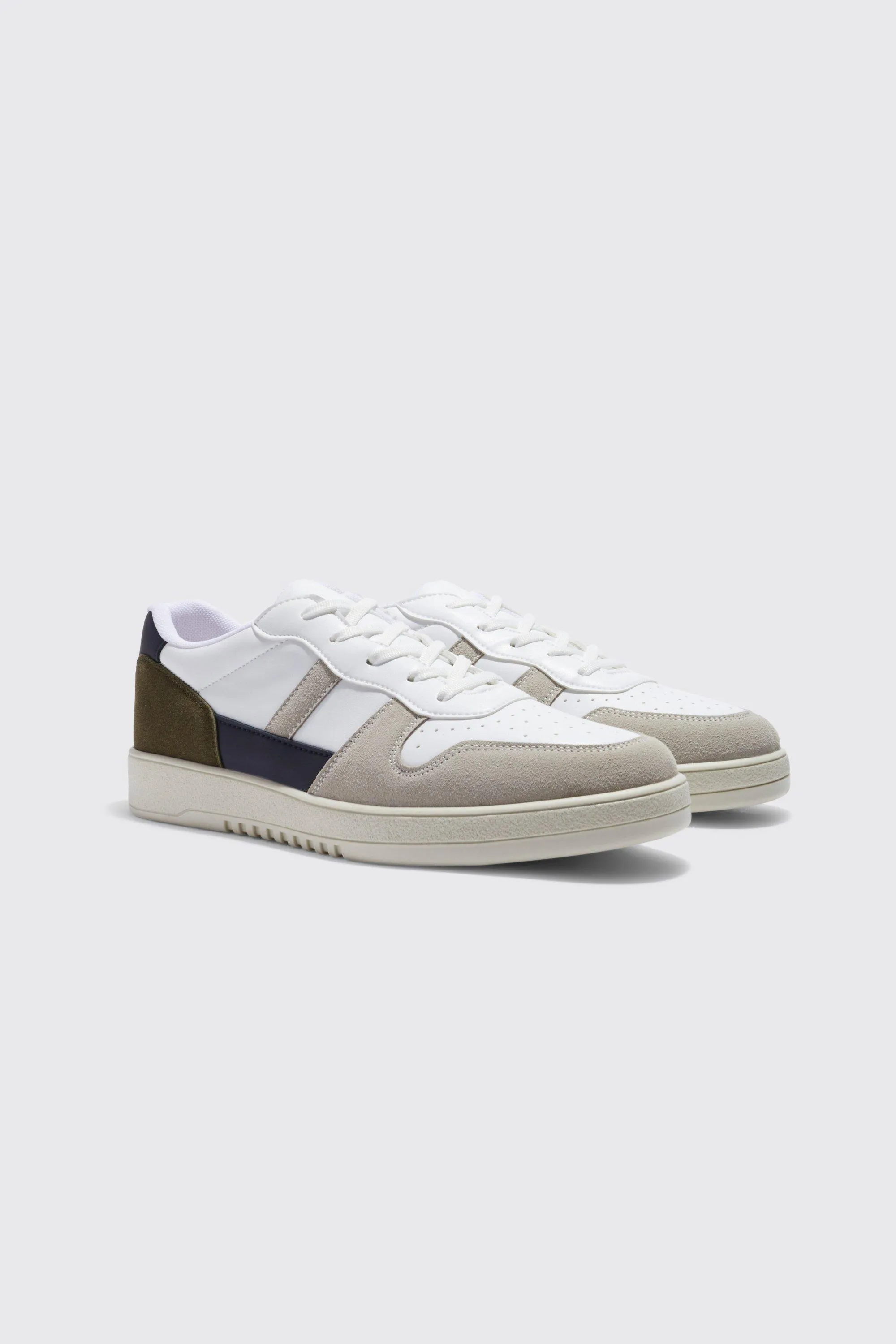 Tonal Panelled Trainers | boohooMAN UK