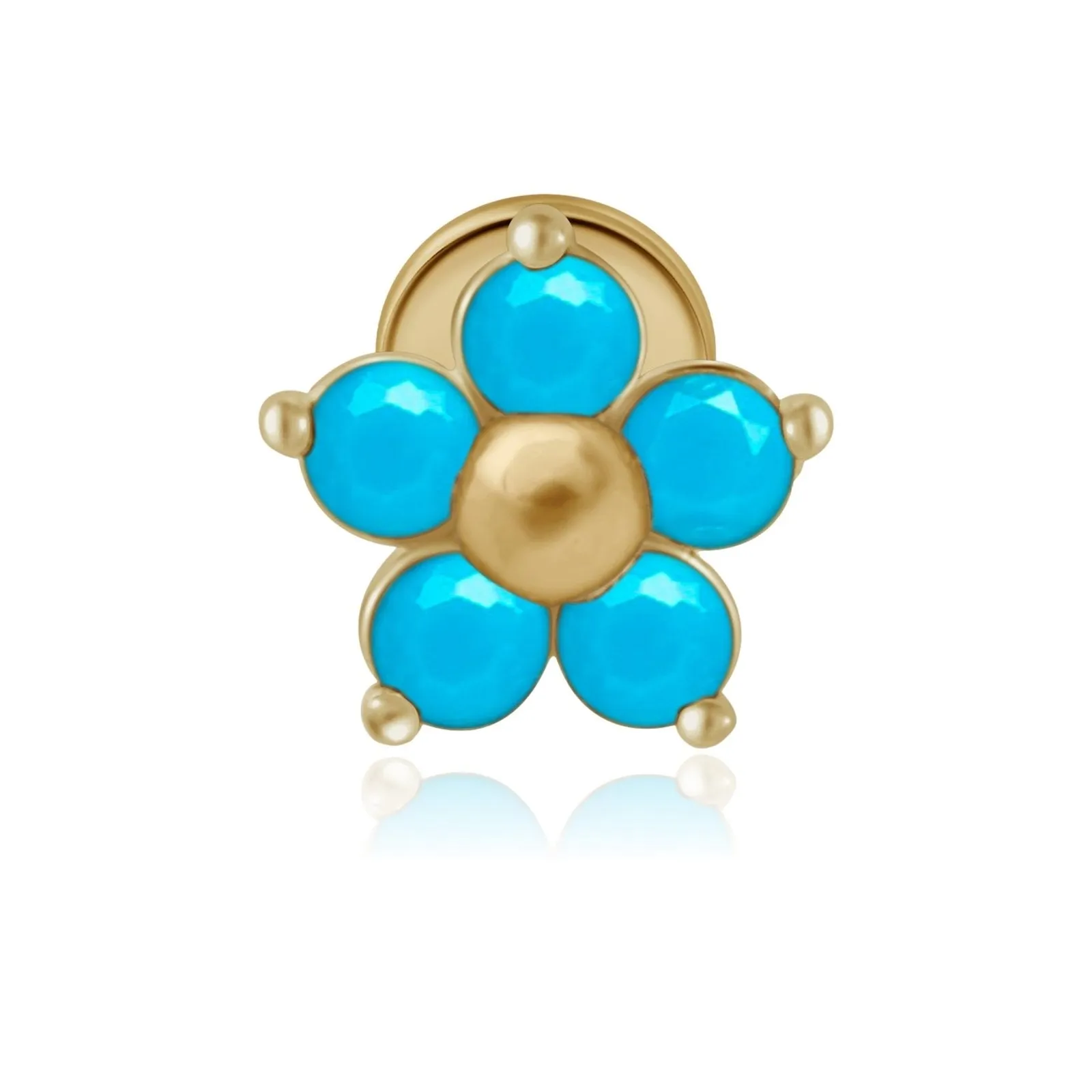 Turquoise Flower Stud