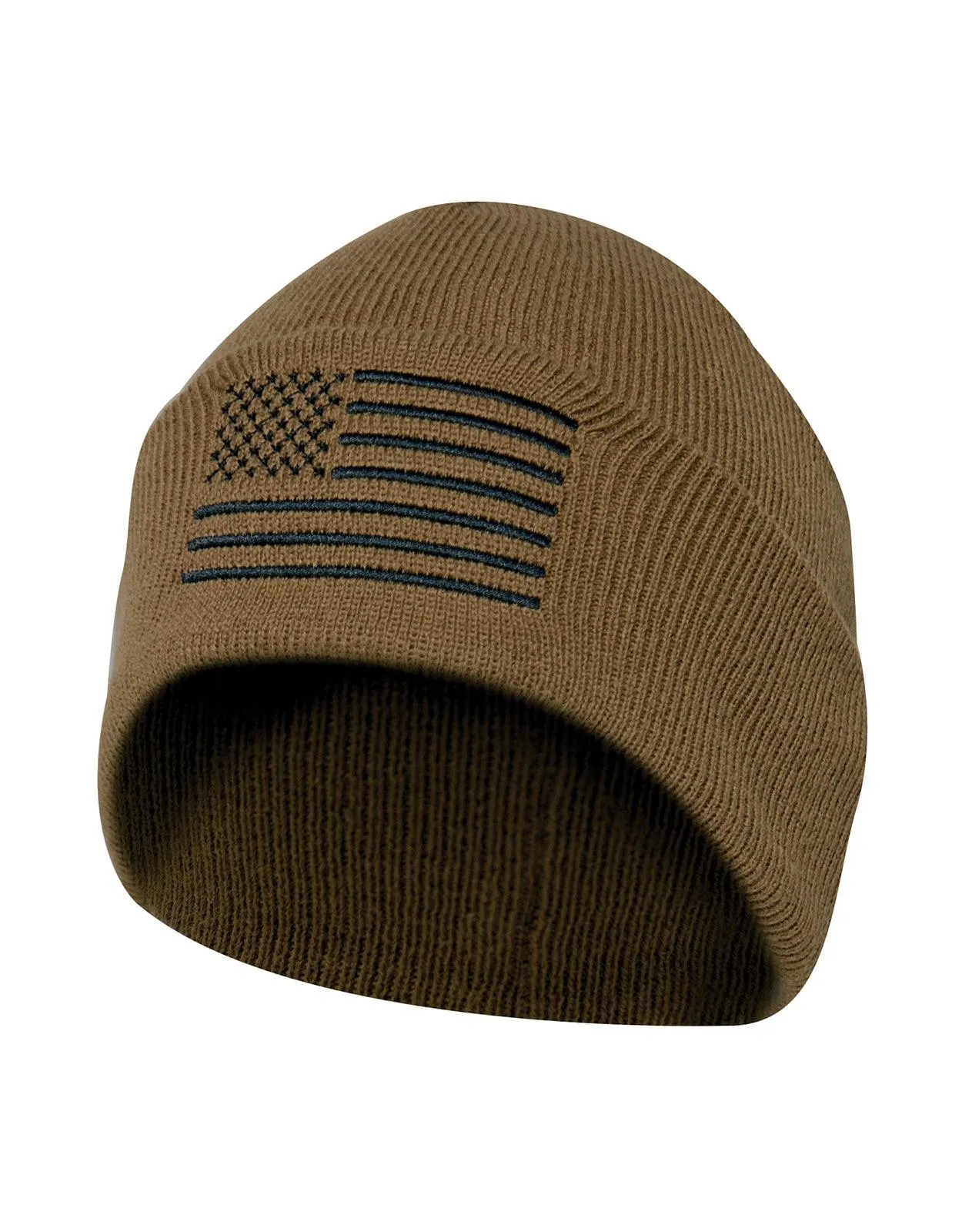 US Flag Embroidered Fine Knit Watch Cap