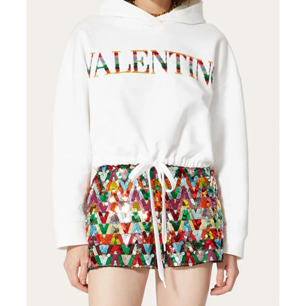 Valentino Embroidered Sweatshirt: Jersey Fabric