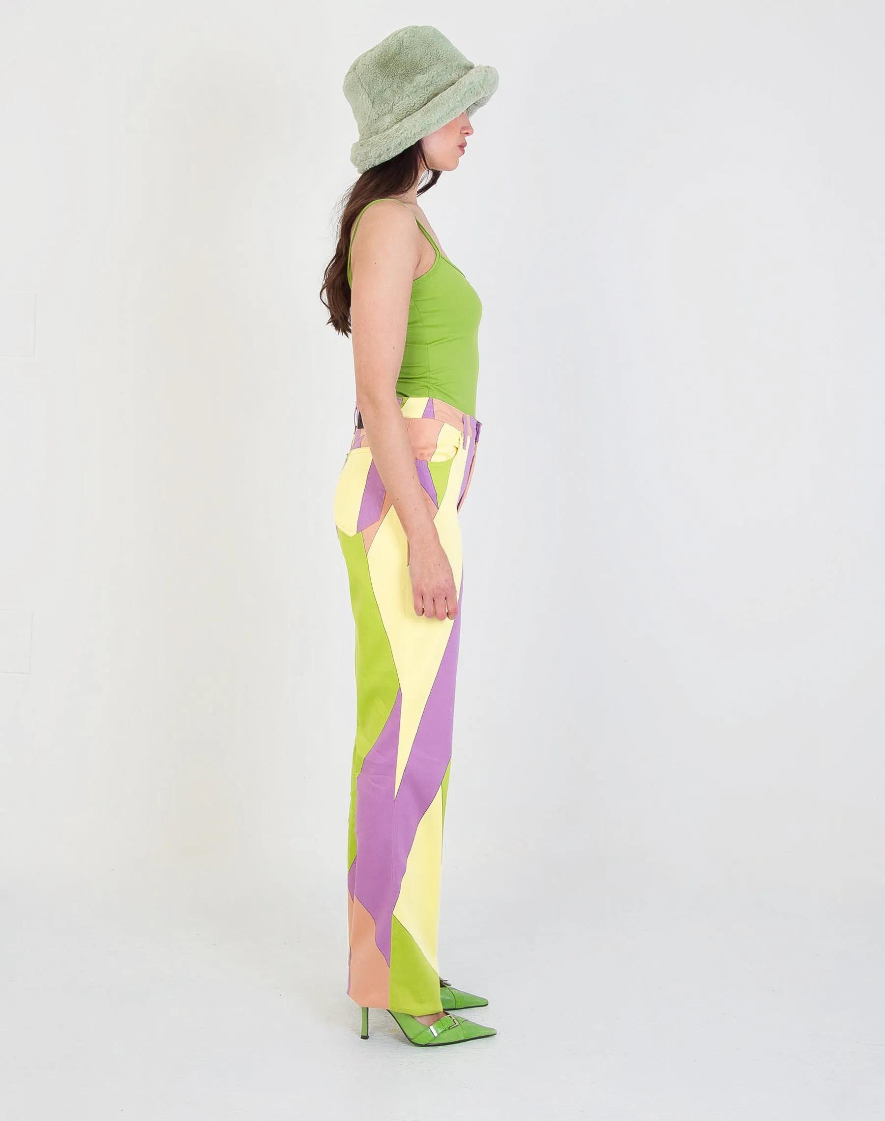 VERSACE GEOMETRIC HIGH WAIST TROUSERS (W30 L33)