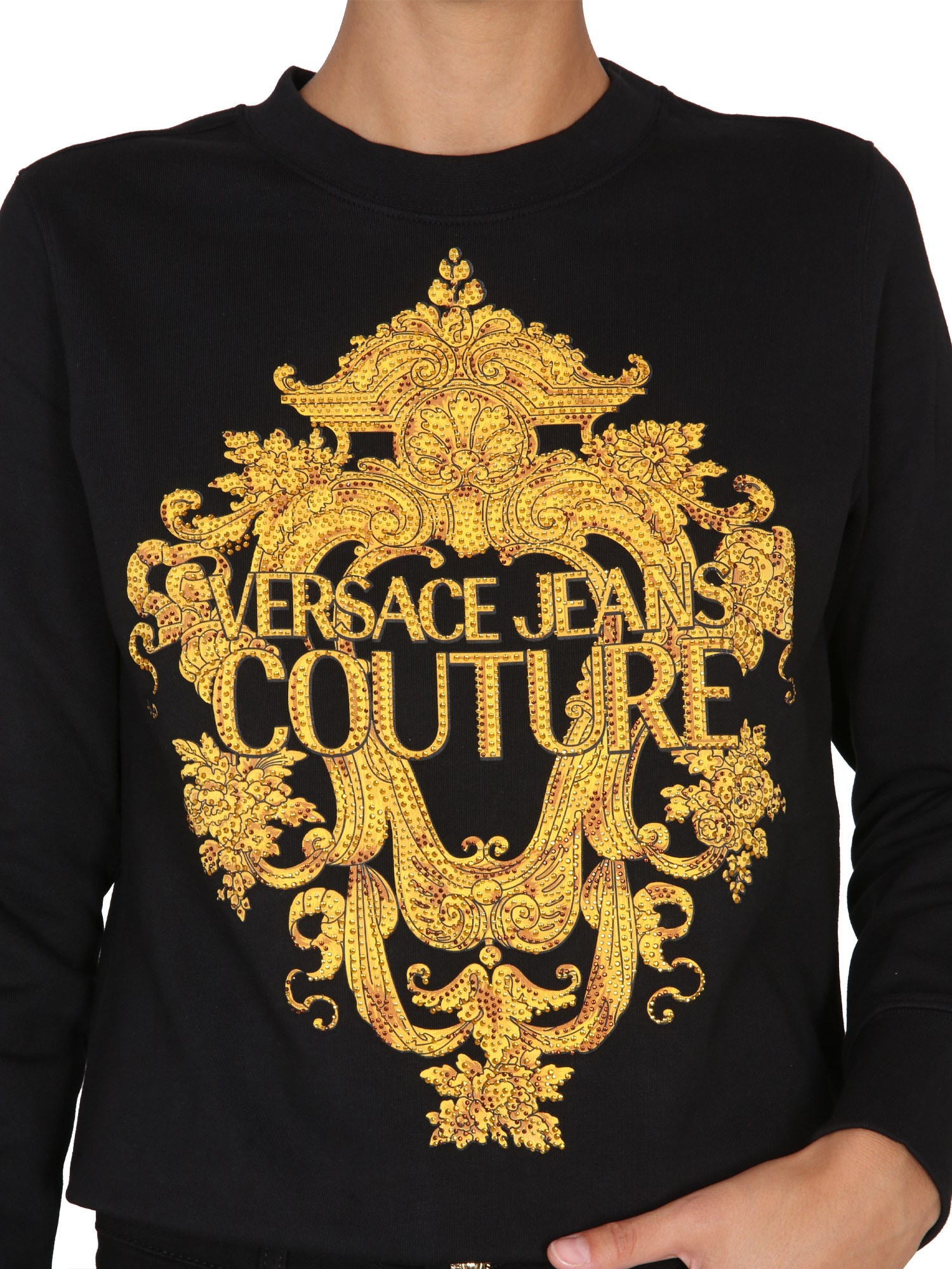 Versace Jeans Couture Cotton Sweatshirt Baroque Print