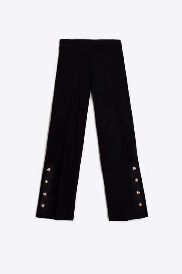 Vilagallo MIKAELA BLACK STRAIGHT FIT TROUSERS