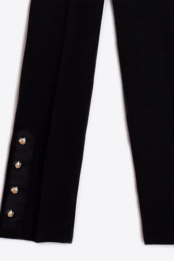 Vilagallo MIKAELA BLACK STRAIGHT FIT TROUSERS