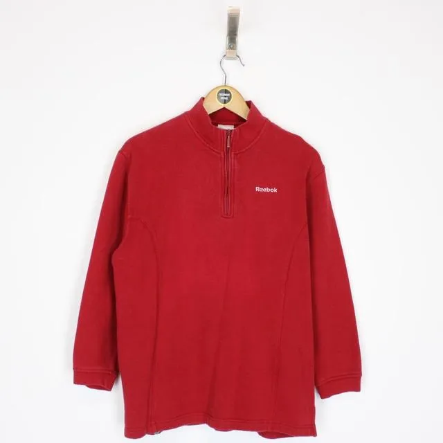 Vintage Reebok 1/4 Zip Spellout Sweatshirt Medium