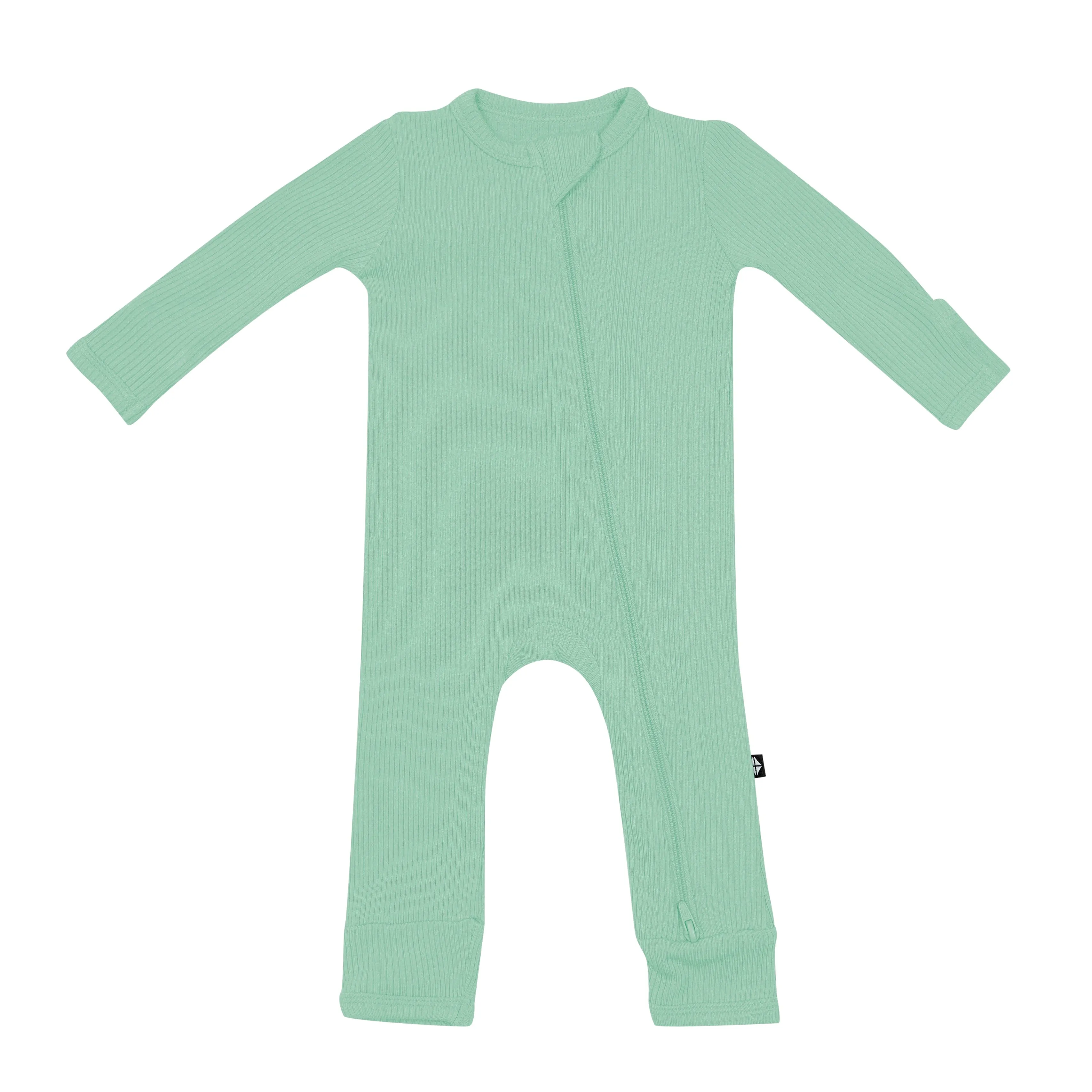 Wasabi Green Ribbed Zipper Romper