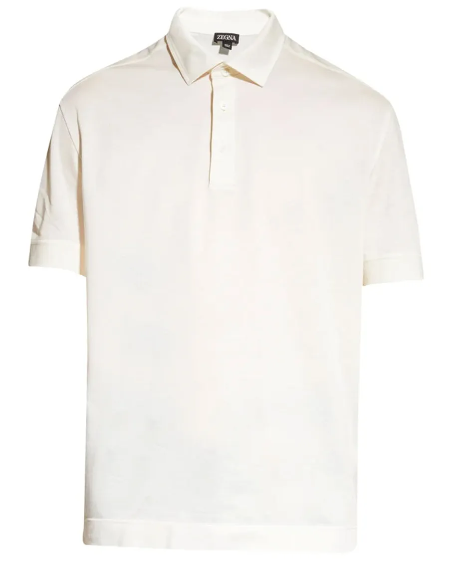 White Cotton Polo Shirt