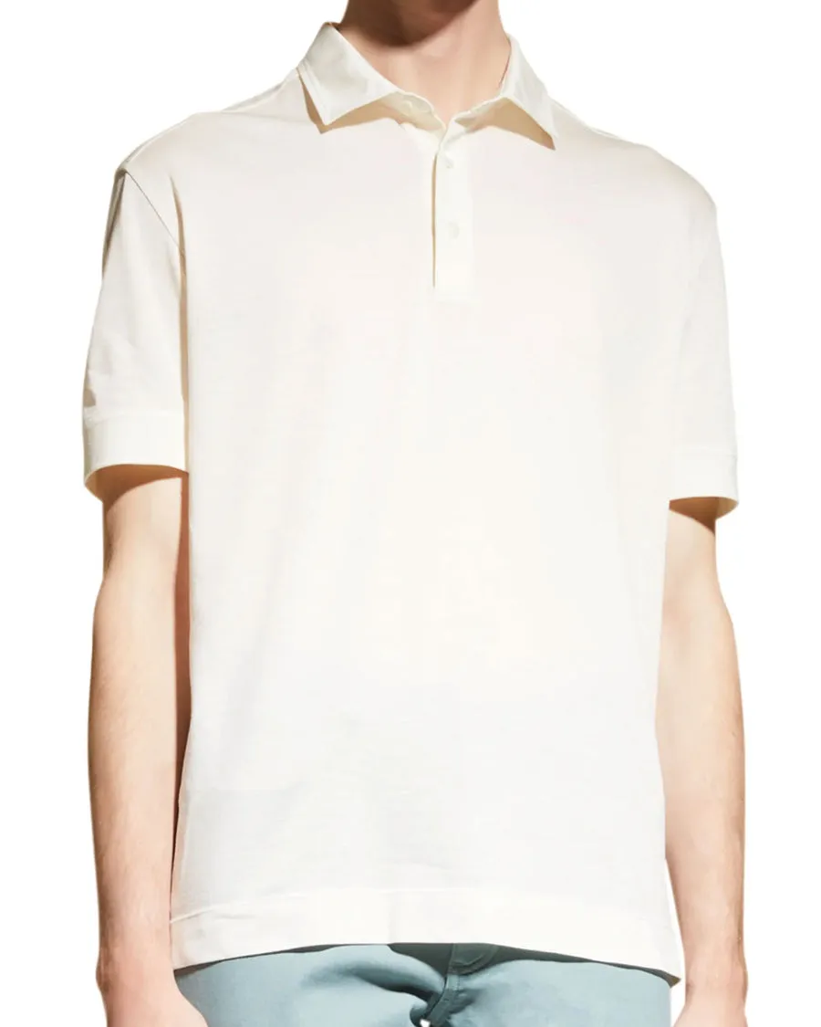 White Cotton Polo Shirt