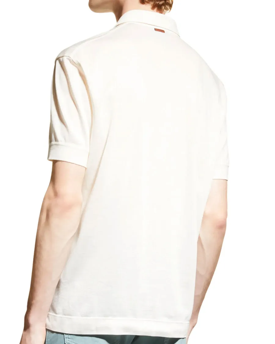 White Cotton Polo Shirt