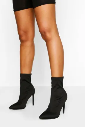 Wide Width Stiletto Pointed Sock Boots