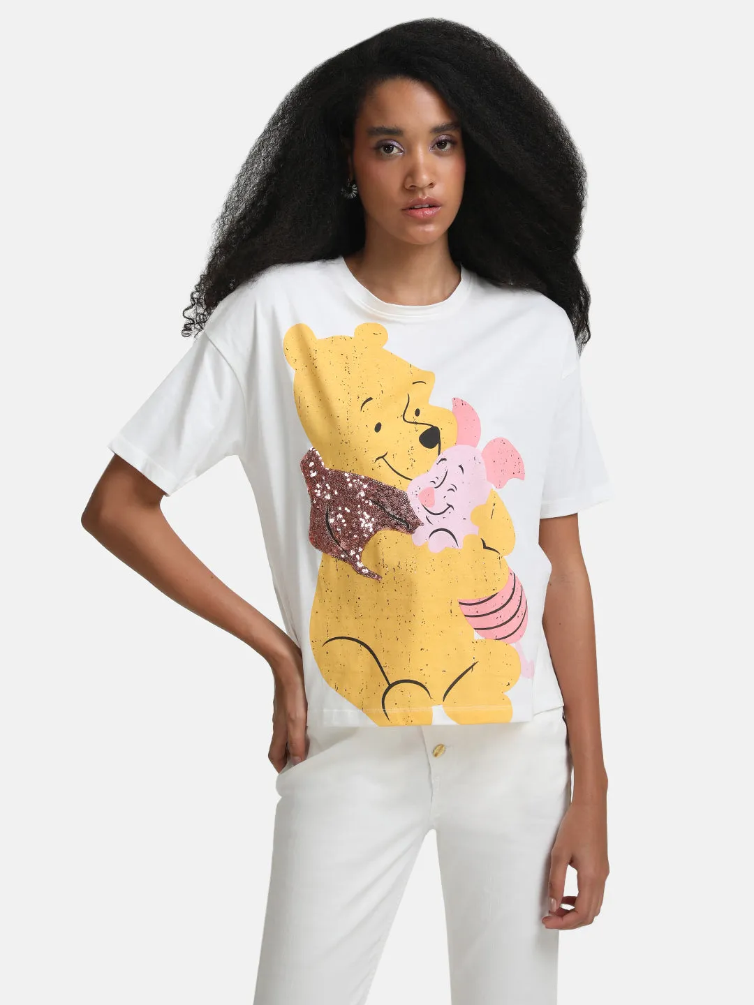 Disney Winnie The Pooh T-Shirt with Sequin Detail