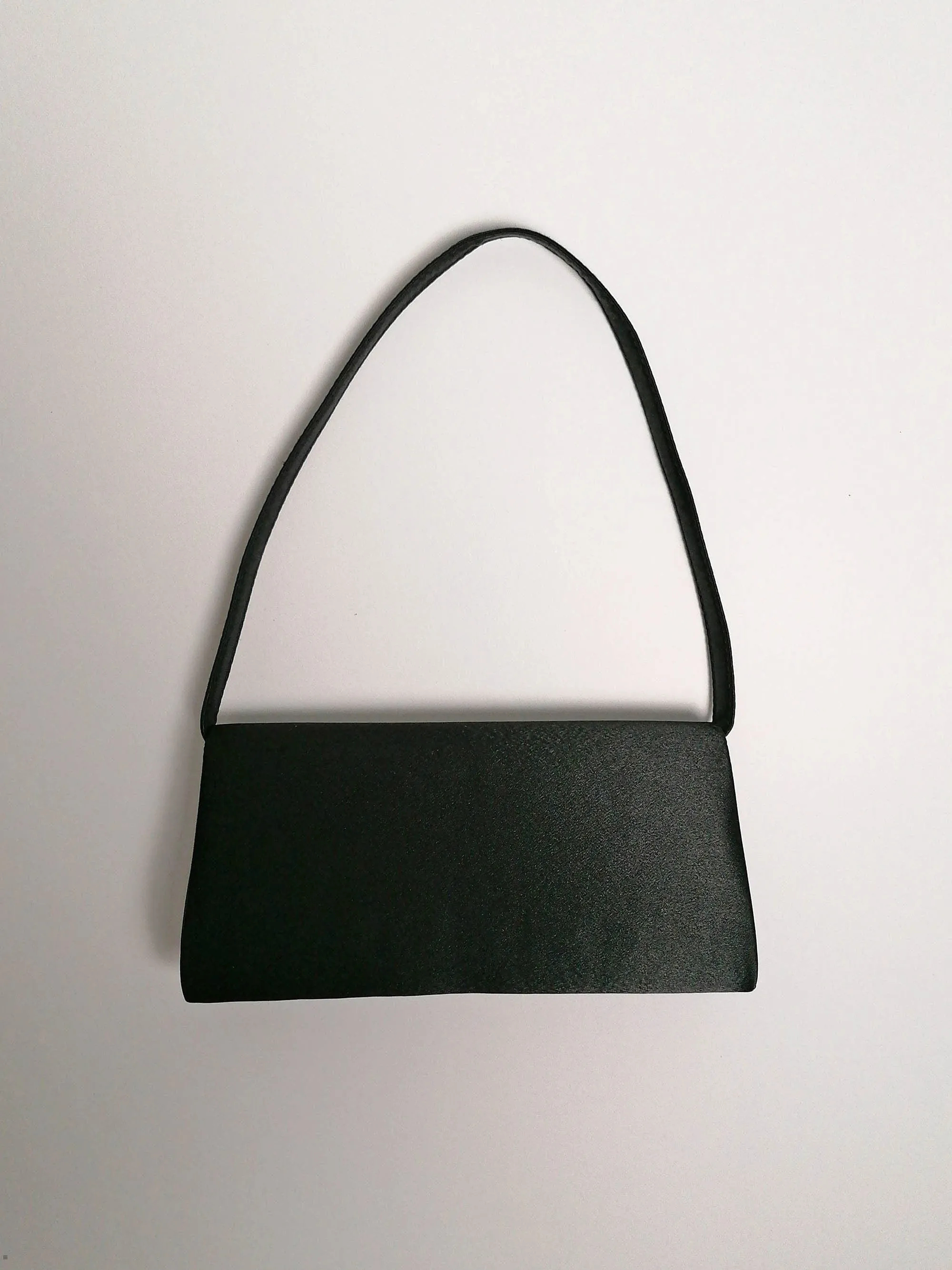 Compact Black Satin Baguette