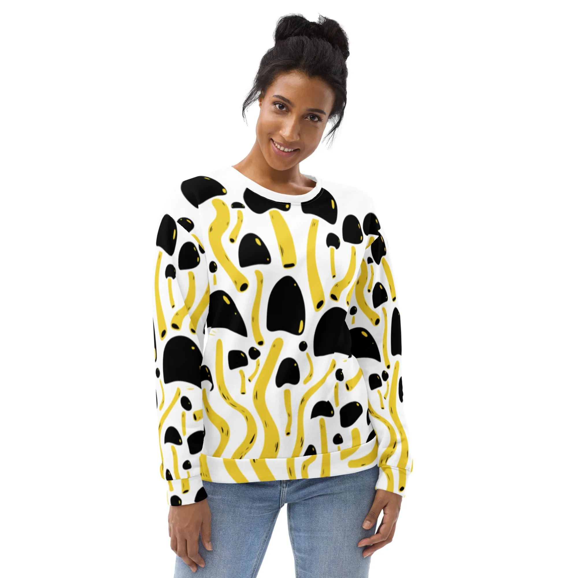 Upcycled Yellow Mushroom Sweatshirt