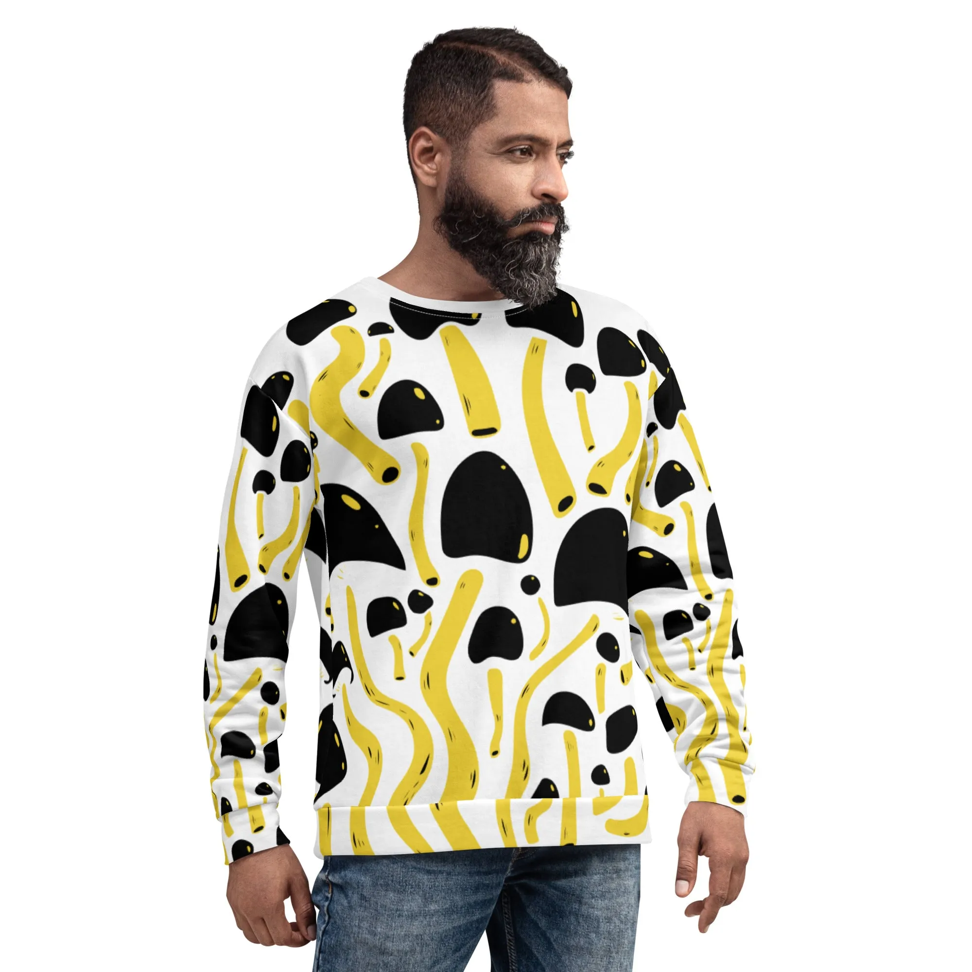 Upcycled Yellow Mushroom Sweatshirt