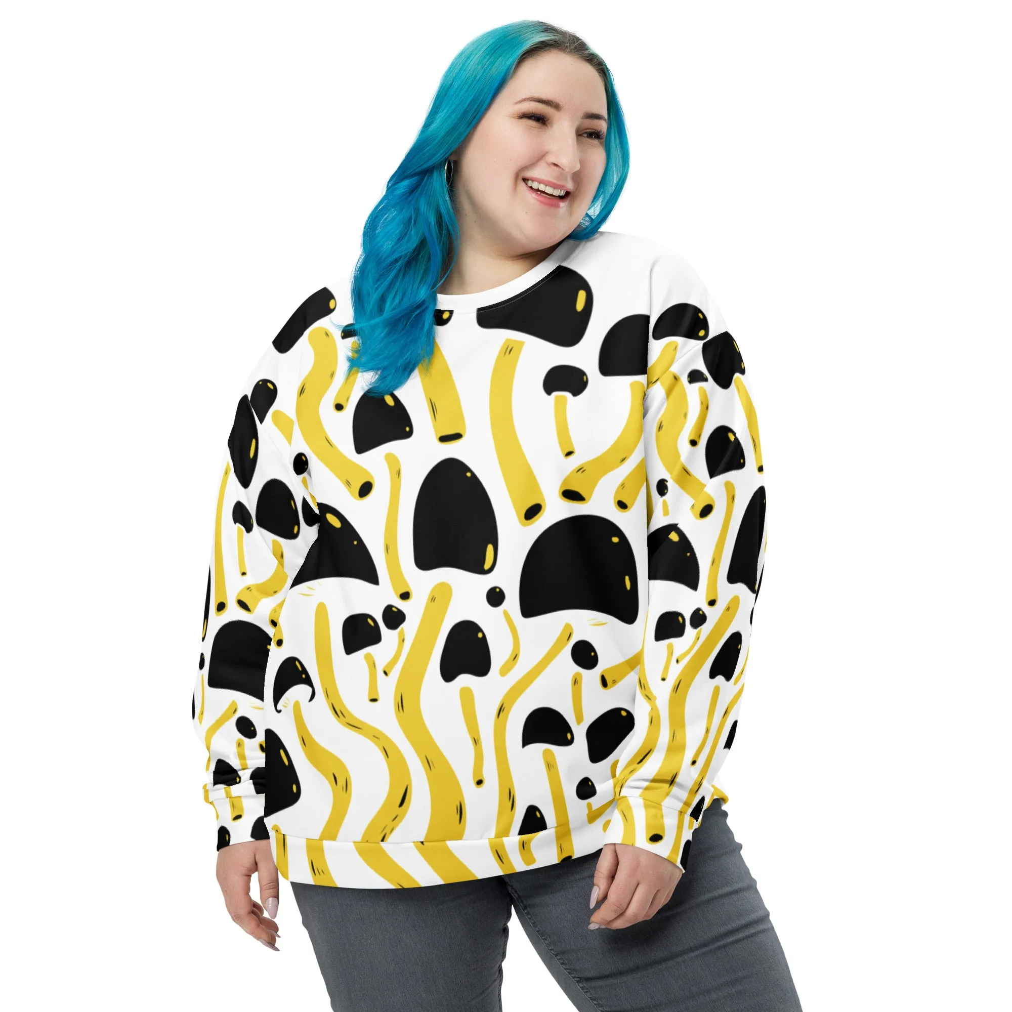 Upcycled Yellow Mushroom Sweatshirt