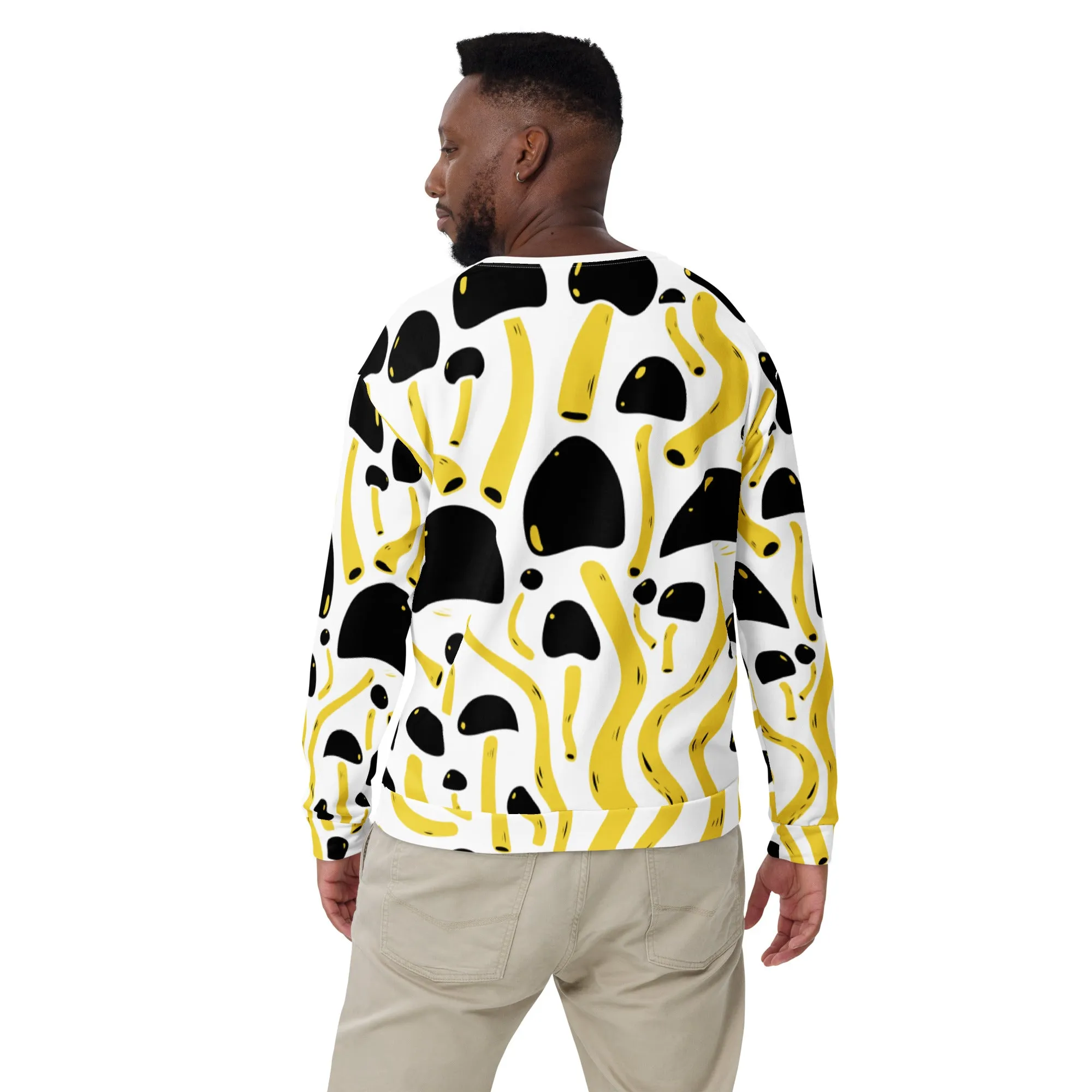 Upcycled Yellow Mushroom Sweatshirt