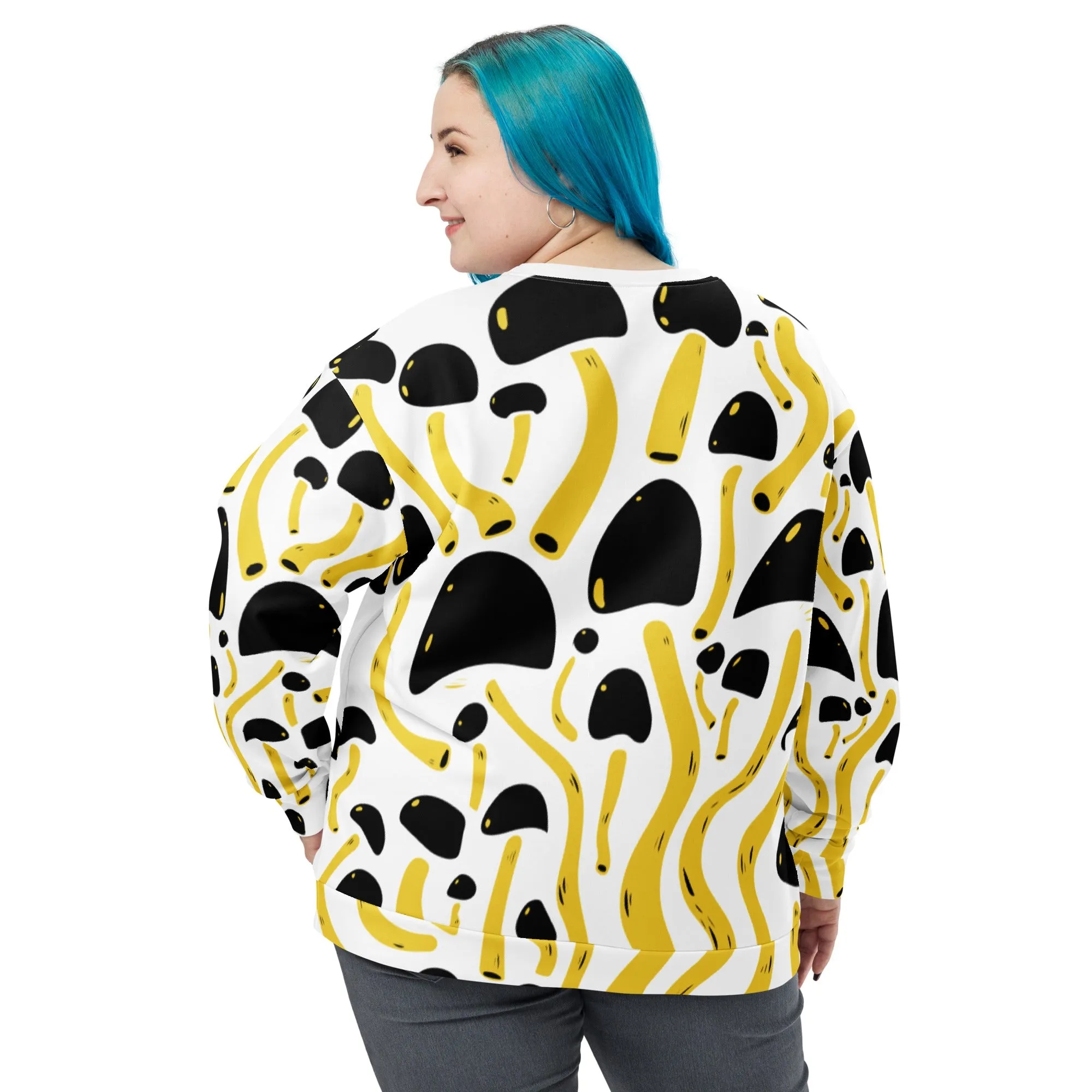 Upcycled Yellow Mushroom Sweatshirt